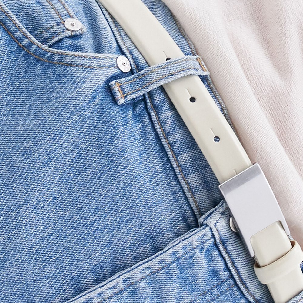 111_03 Filippa K Women's White Placket Buckle Belt - Image 2