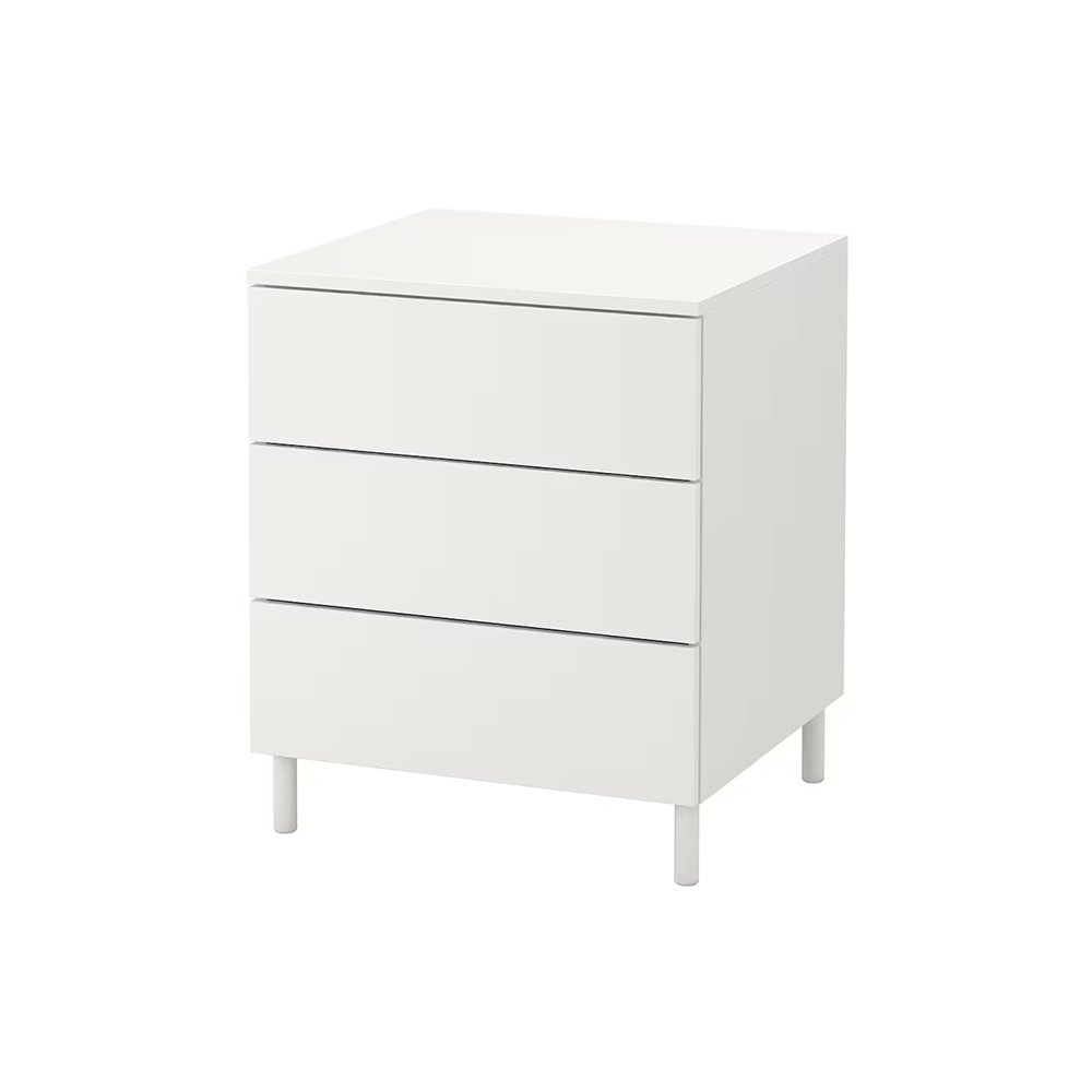 187 Chest Of 3 Drawers, White/fonnes White - Knapdirect
