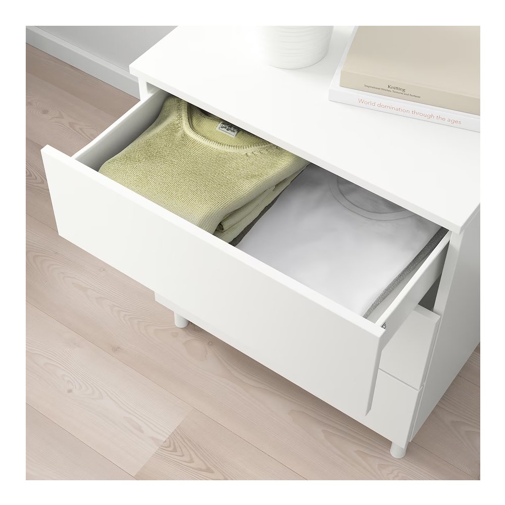 187_03 Chest Of 3 Drawers, White/fonnes White - Image 2