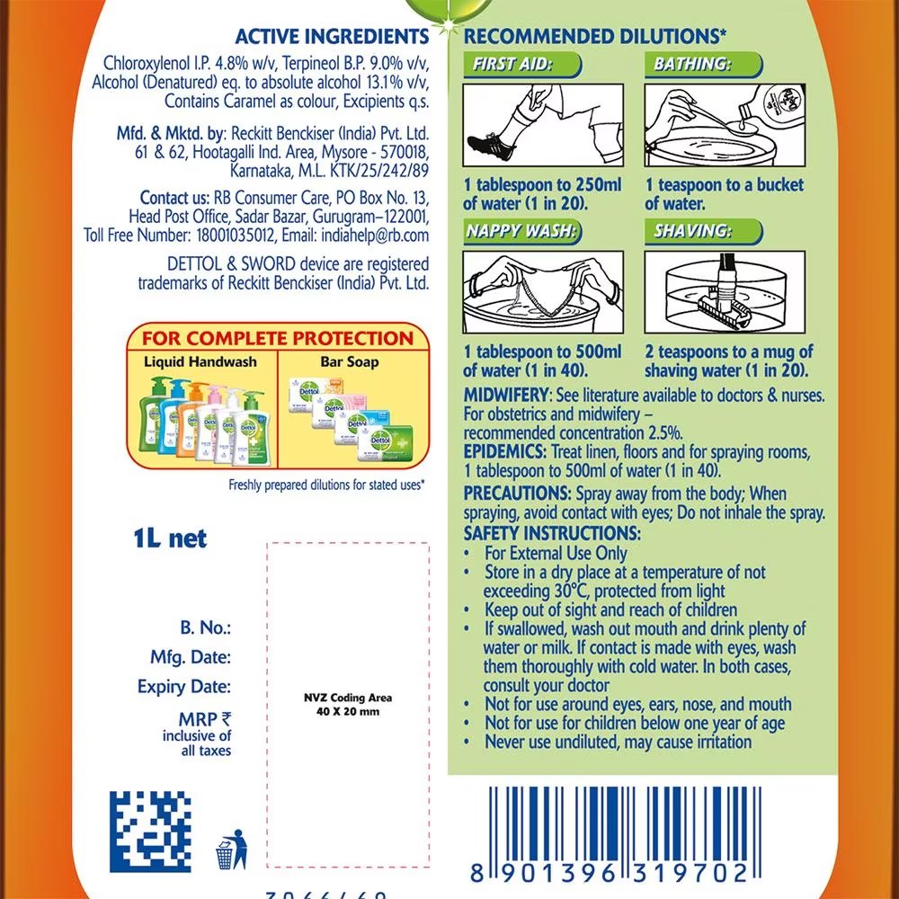 37_03 Dettol Antiseptic Germicidal Lotion 550 Ml Bottle - Image 4