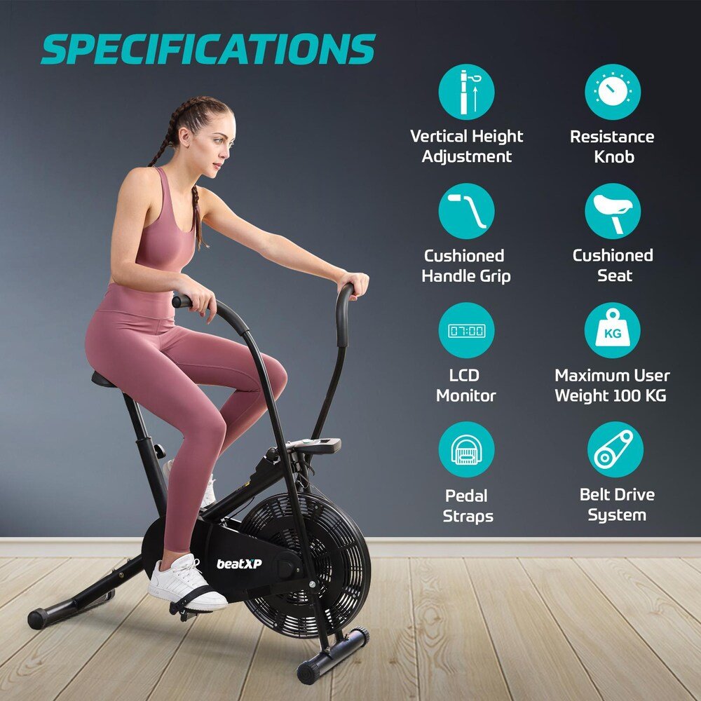 121_02 Vortex Active 2M Air Bike Exercise Cycle beatXP - Image 3