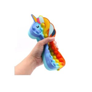 Unicorn Pop it Multicolor Silicone Pencil Box - Image 2