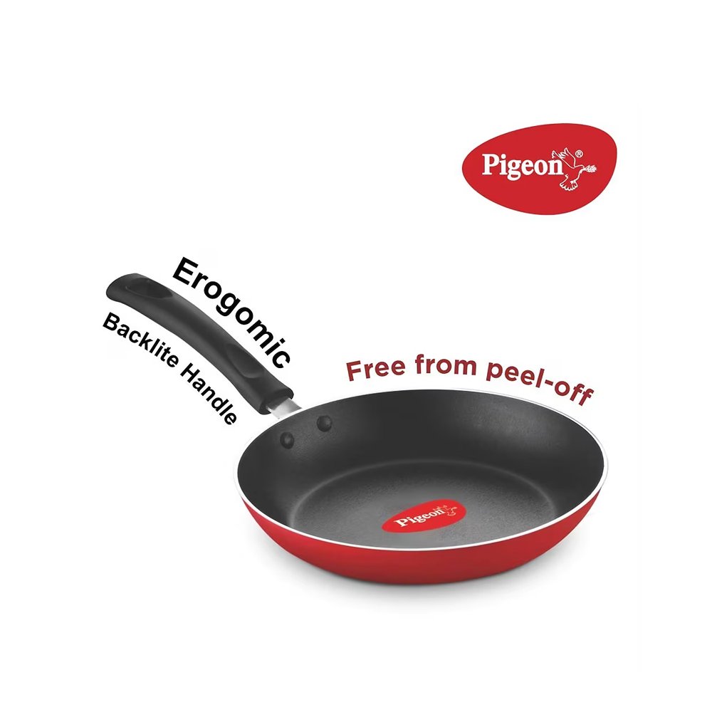 43_03 Red Aluminium Nonstick 250 mm Flat Tawa - Image 2