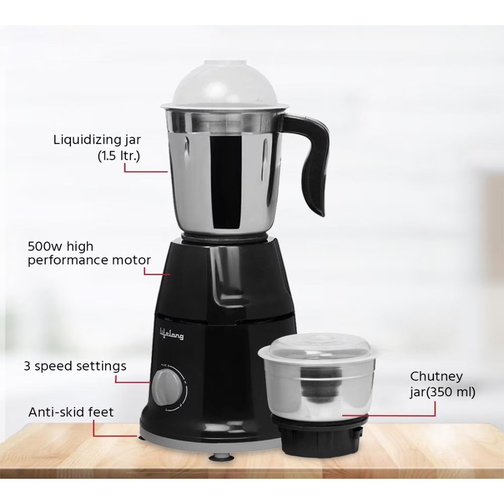 62_03 Lifelong Duos - LLMG92 500 Mixer Grinder 2 Jars - Image 6
