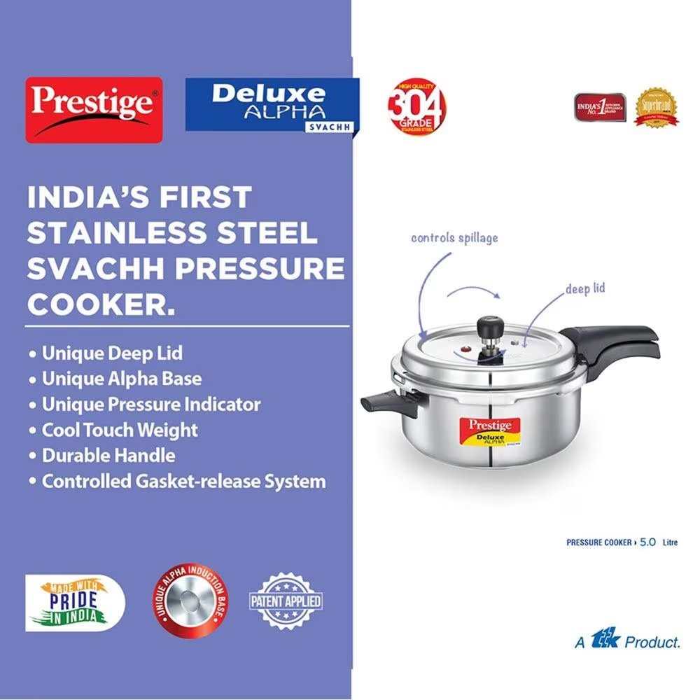 82_03 Deluxe Stainless Steel Pressure Cooker 5 L - Image 4