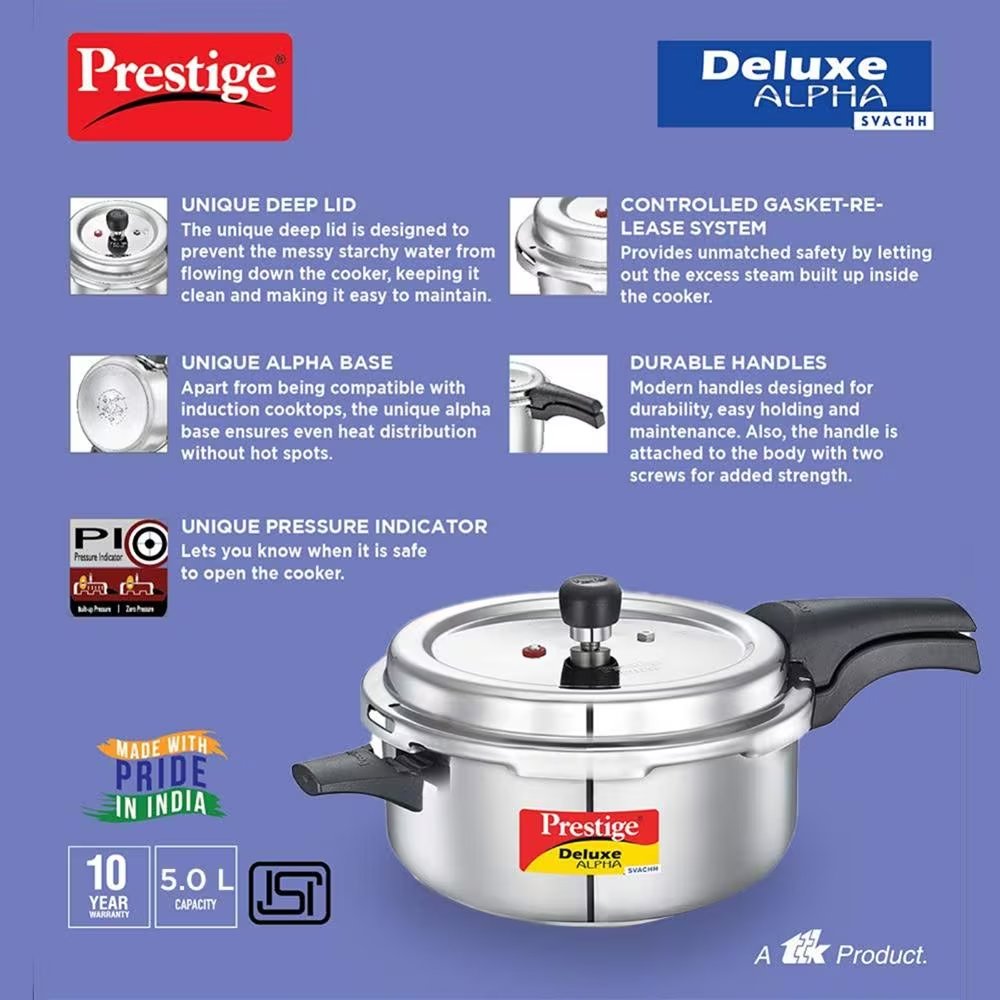 82_04 Deluxe Stainless Steel Pressure Cooker 5 L - Image 3