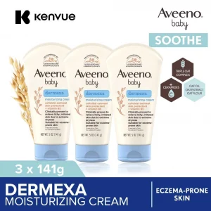 [Bundle of 3] Aveeno Baby Dermexa Moisturizing Cream 141g for Eczema-Prone Skin - Knapdirect