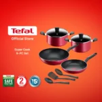 Tefal Supercook 9pcs set (Frypan 24cm, Wokpan 28cm, Stewpot 22cm & 24cm, 3 Spatulas)