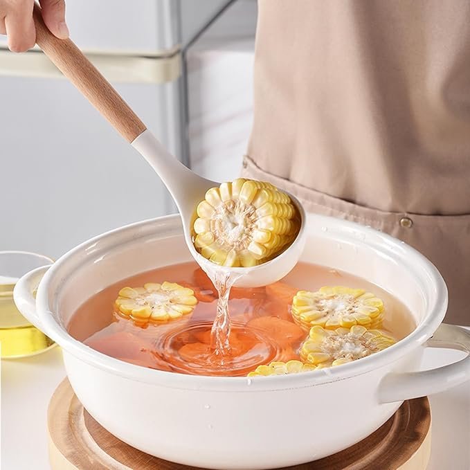 71xfI9Zx35L._AC_SX679_ 19 Piece Silicone Kitchenware Utensil Set Silicone Kitchen Utensils Set Heat Resistant Non-stick Cooking Tool with Wooden Handles Silicone Cookware Set BPA Free - Image 8